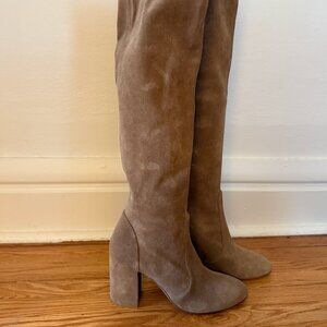 STUART WEITZMAN Yuliana Suede Knee-High Slouch Boots; Size 7